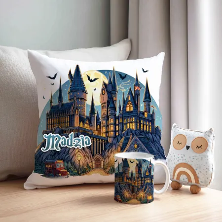 Magiczny zestaw prezentowy Poduszka i Kubek dla czarodzieja do szkoły magii